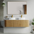 Dowell 60" Wall-Mounted/Floating Fluted Bathroom Vanity Combination Set - One 48" Fluted Base Vanity, Two Fluted Arc Sides, One Sintered Stone Top, One/Two One Fluted Vessel Sinks - 032 60R Series