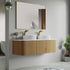 Dowell 60" Wall-Mounted/Floating Fluted Bathroom Vanity Combination Set - One 48" Fluted Base Vanity, Two Fluted Arc Sides, One Sintered Stone Top, One/Two One Fluted Vessel Sinks - 032 60R Series