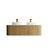 Dowell 60" Wall-Mounted/Floating Fluted Bathroom Vanity Combination Set - One 48" Fluted Base Vanity, Two Fluted Arc Sides, One Sintered Stone Top, One/Two One Fluted Vessel Sinks - 032 60R Series