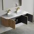 Dowell 60" Wall-Mounted/Floating Fluted Bathroom Vanity Combination Set - One 48" Fluted Base Vanity, Two Fluted Arc Sides, One Sintered Stone Top, One/Two One Fluted Vessel Sinks - 032 60R Series