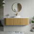 Dowell 60" Wall-Mounted/Floating Fluted Bathroom Vanity Combination Set - One 48" Fluted Base Vanity, Two Fluted Arc Sides, One Sintered Stone Top, One/Two One Fluted Vessel Sinks - 032 60R Series