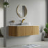 Dowell 60" Wall-Mounted/Floating Fluted Bathroom Vanity Combination Set - One 48" Fluted Base Vanity, Two Fluted Arc Sides, One Sintered Stone Top, One/Two One Fluted Vessel Sinks - 032 60R Series