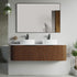 Dowell 60" Wall-Mounted/Floating Fluted Bathroom Vanity Combination Set - One 48" Fluted Base Vanity, Two Fluted Arc Sides, One Sintered Stone Top, One/Two One Fluted Vessel Sinks - 032 60R Series