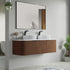 Dowell 60" Wall-Mounted/Floating Fluted Bathroom Vanity Combination Set - One 48" Fluted Base Vanity, Two Fluted Arc Sides, One Sintered Stone Top, One/Two One Fluted Vessel Sinks - 032 60R Series