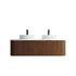 Dowell 60" Wall-Mounted/Floating Fluted Bathroom Vanity Combination Set - One 48" Fluted Base Vanity, Two Fluted Arc Sides, One Sintered Stone Top, One/Two One Fluted Vessel Sinks - 032 60R Series
