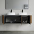 Dowell 60" Wall-Mounted/Floating Fluted Bathroom Vanity Combination Set - One 48" Fluted Base Vanity, Two Fluted Arc Sides, One Sintered Stone Top, One/Two One Fluted Vessel Sinks - 032 60R Series