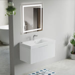 Dowell 36" Wall-Mounted/Floating Fluted Bathroom Vanity with Single Basin ¡°(Two Soft-Close Doors - 032 36 Series