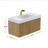Dowell 36" Wall-Mounted/Floating Fluted Bathroom Vanity with Single Basin ¡°(Two Soft-Close Doors - 032 36 Series