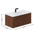Dowell 36" Wall-Mounted/Floating Fluted Bathroom Vanity with Single Basin ¡°(Two Soft-Close Doors - 032 36 Series