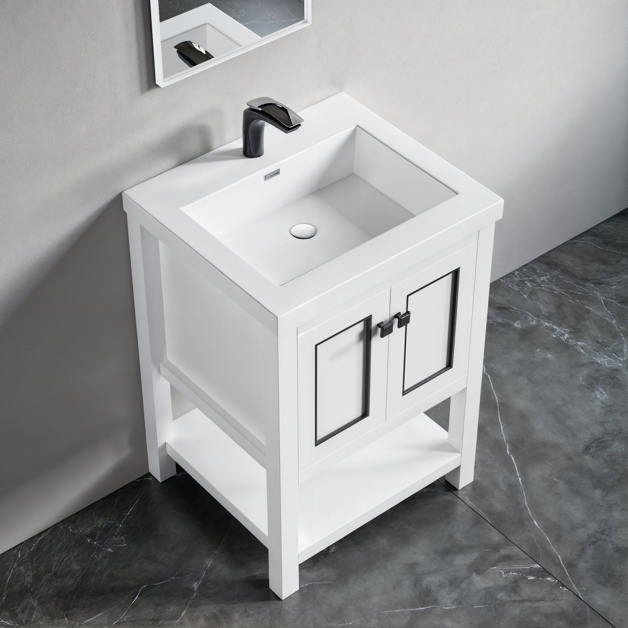 Dowell 24" Freestanding Bathroom Vanity with Single Basin - Two Soft-Close Doors, One Shelf - 036 24 Series