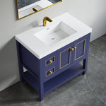 Dowell 36" Freestanding Bathroom Vanity with Single Basin - Two Soft-Close Doors, One Soft-Close Drawer, One Shelf - 036 36 Series