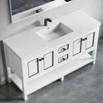 Dowell 60" Freestanding Bathroom Vanity with Single or Double Basin - Four Soft-Close Doors, One Soft-Close Drawer, One Shelf - 036 60 Series