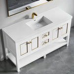Dowell 60" Freestanding Bathroom Vanity with Single or Double Basin - Four Soft-Close Doors, One Soft-Close Drawer, One Shelf - 036 60 Series