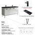 Dowell 037 Series 60" Bathroom Vanity with Single Basin Soft-Close Doors Four Shelves