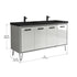 Dowell 037 Series 60" Bathroom Vanity with Single Basin Soft-Close Doors Four Shelves