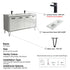 Dowell 037 Series 60" Bathroom Vanity with Single Basin Soft-Close Doors Four Shelves