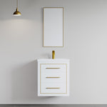 Dowell 24" Wall-Mounted/Floating Bathroom Vanity with Single Basin - Two Soft-Close Drawers - 041 24  Series