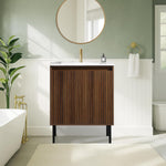 Dowell 24 Inch Bathroom Vanity with Sink Combo,Freestanding Bathroom Sink Cabinet with Ceramic Basin 2 Soft Closing Doors Wood Sink Vanity,Adjustable Shelves - 042 24 Series