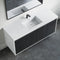 Dowell 60" Wall-Mounted or Freestanding Bathroom Vanity Set ¡°(White Assembled Vanity Base with 4 Soft-Close Doors & White Resin Single Basin Sink - 057 60 Series