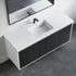 Dowell 60" Wall-Mounted or Freestanding Bathroom Vanity Set ¡°(White Assembled Vanity Base with 4 Soft-Close Doors & White Resin Single Basin Sink - 057 60 Series