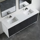 Dowell 72" Wall-Mounted or Freestanding Bathroom Vanity Set ¡°(White Assembled Vanity Base with 5 Soft-Close & White Resin Double Basin Sink- 057 72 Series