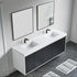 Dowell 72" Wall-Mounted or Freestanding Bathroom Vanity Set ¡°(White Assembled Vanity Base with 5 Soft-Close & White Resin Double Basin Sink- 057 72 Series