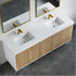 Dowell 72" Wall-Mounted or Freestanding Bathroom Vanity Set ¡°(White Assembled Vanity Base with 5 Soft-Close & White Resin Double Basin Sink- 057 72 Series