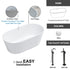 Dowell 59-1/8" Freestanding Stone Resin Oval Bathtub - 70 Gallon Capacity - 077 Series