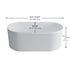 Dowell 59" Freestanding Fluted Acrylic Oval Bathtub - 60 Gallon Capacity - 081 5930 Series