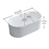 Dowell 59" Freestanding Fluted Acrylic Oval Bathtub - 60 Gallon Capacity - 081 5930 Series