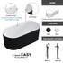 Dowell 59" Freestanding Fluted Acrylic Oval Bathtub - 60 Gallon Capacity - 081 5930 Series