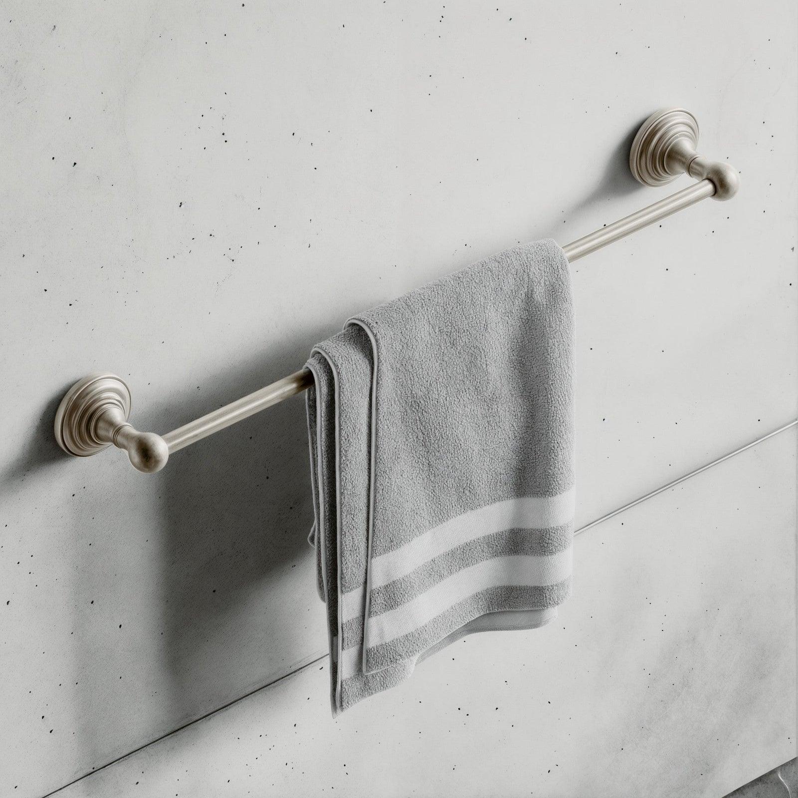 Dowell 4-Piece Bathroom Accessory Set- Rounded Design - Bath Towel Bar, Hand Towel Ring, Toilet Paper Holder, Towel/Robe Hook - 1003 41 Series
