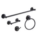 Dowell 4-Piece Bathroom Accessory Set- Rounded Design - Bath Towel Bar, Hand Towel Ring, Toilet Paper Holder, Towel/Robe Hook - 1003 41 Series