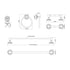 Dowell 4-Piece Bathroom Accessory Set- Rounded Design - Bath Towel Bar, Hand Towel Ring, Toilet Paper Holder, Towel/Robe Hook - 1003 41 Series