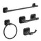 Dowell 4-Piece Bathroom Accessory Set- Rectangular Design - Bath Towel Bar, Hand Towel Ring, Toilet Paper Holder, Towel/Robe Hook - 1004 41 Series