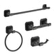 Dowell 4-Piece Bathroom Accessory Set- Rectangular Design - Bath Towel Bar, Hand Towel Ring, Toilet Paper Holder, Towel/Robe Hook - 1004 41 Series