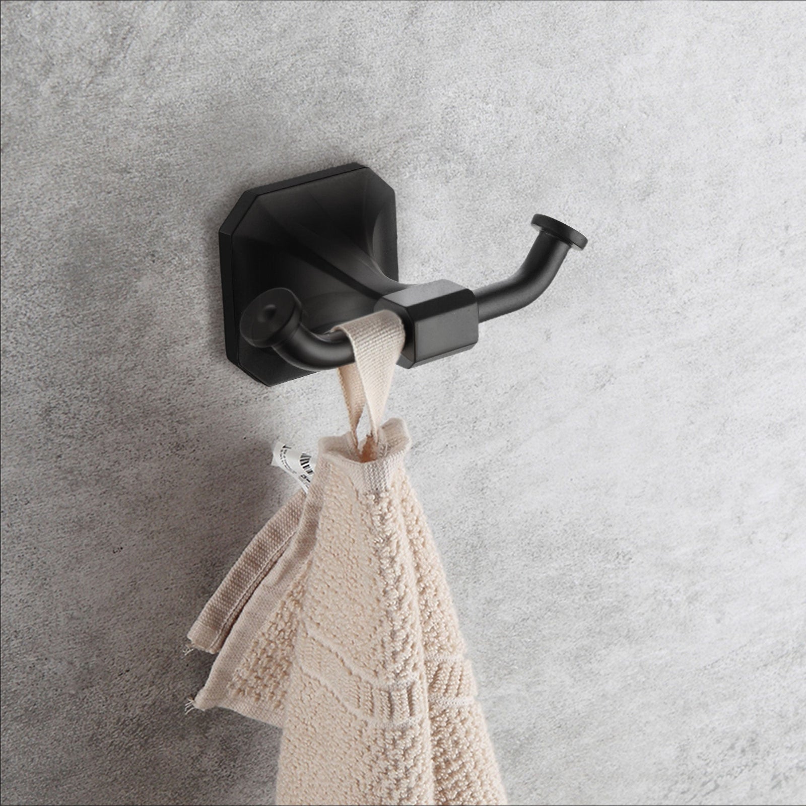 Dowell 4-Piece Bathroom Accessory Set- Rectangular Design - Bath Towel Bar, Hand Towel Ring, Toilet Paper Holder, Towel/Robe Hook - 1004 41 Series