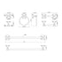 Dowell 4-Piece Bathroom Accessory Set- Rectangular Design - Bath Towel Bar, Hand Towel Ring, Toilet Paper Holder, Towel/Robe Hook - 1004 41 Series