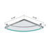 Dowell 9-7/8" Bathroom Shower Corner Glass Shelf with Rail and Wall Mounting Strips - Chrome - 2008 001 01 Series