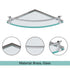 Dowell 9-7/8" Bathroom Shower Corner Glass Shelf with Rail and Wall Mounting Strips - Chrome - 2008 001 01 Series