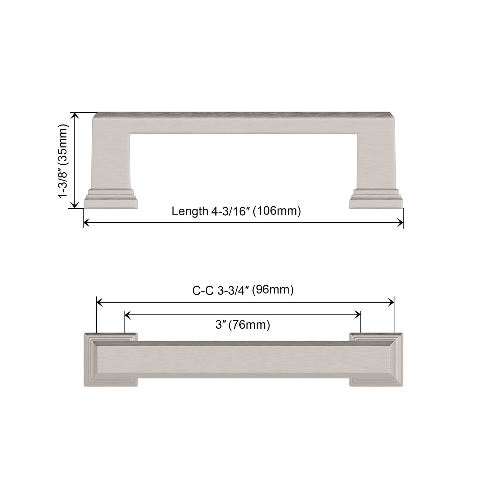 Dowell Cabinet Handle, Bar Pulls, Zinc Alloy-3011 Series