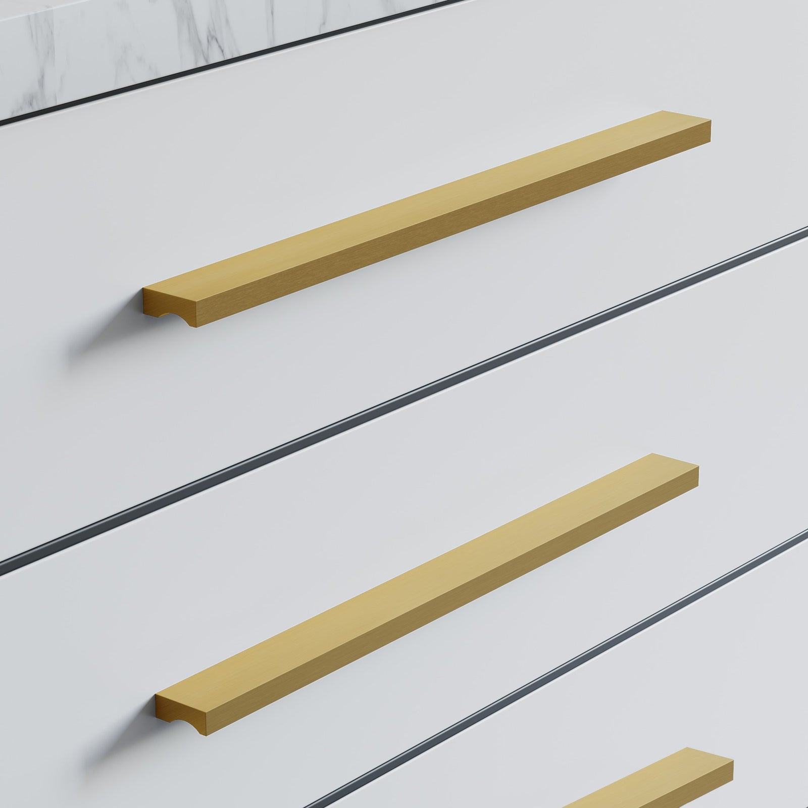 Dowell Cabinet Handles-Aluminum Cabinet Drawer/Door Finger Pulls-3064 Series