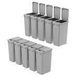 Dowell Gray Plastic Trash Can 50Qt - Durable Garbage Bin with Lid for Kitchen, Office, Home & Commercial Use – Fits Pull-Out Frames