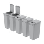 Dowell Gray Plastic Trash Can 50Qt - Durable Garbage Bin with Lid for Kitchen, Office, Home & Commercial Use – Fits Pull-Out Frames