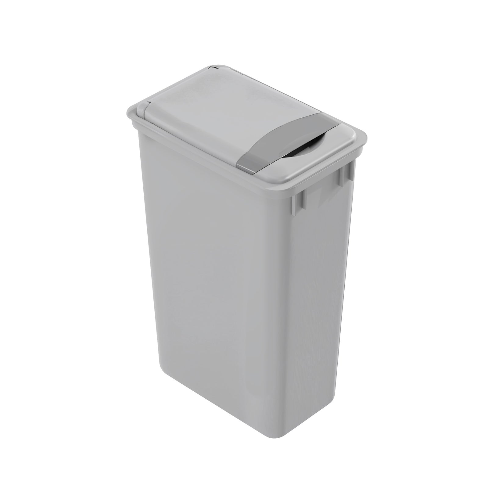 Dowell Gray Plastic Trash Can 50Qt - Durable Garbage Bin with Lid for Kitchen, Office, Home & Commercial Use – Fits Pull-Out Frames