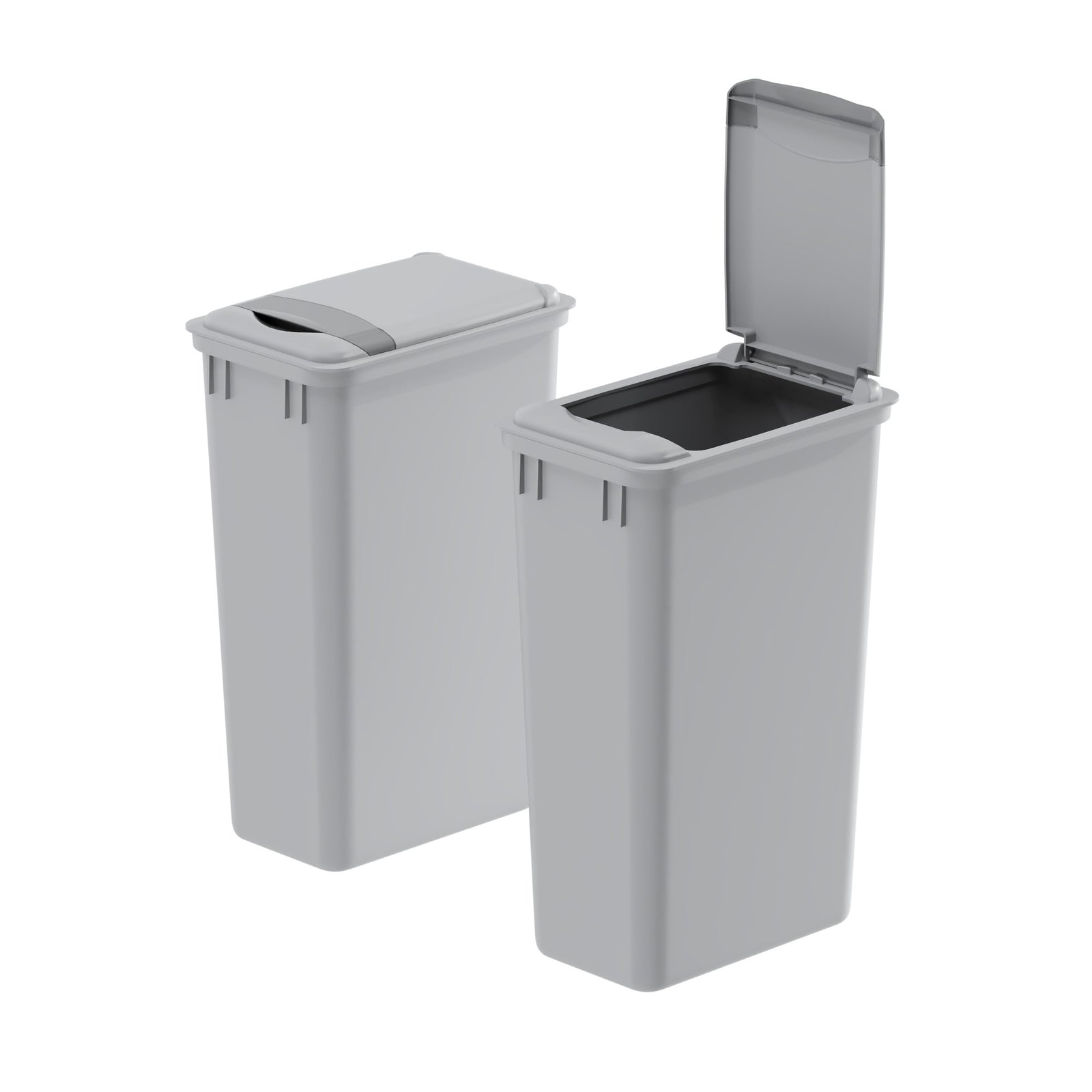 Dowell Gray Plastic Trash Can 50Qt - Durable Garbage Bin with Lid for Kitchen, Office, Home & Commercial Use – Fits Pull-Out Frames