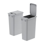 Dowell Gray Plastic Trash Can 50Qt - Durable Garbage Bin with Lid for Kitchen, Office, Home & Commercial Use – Fits Pull-Out Frames