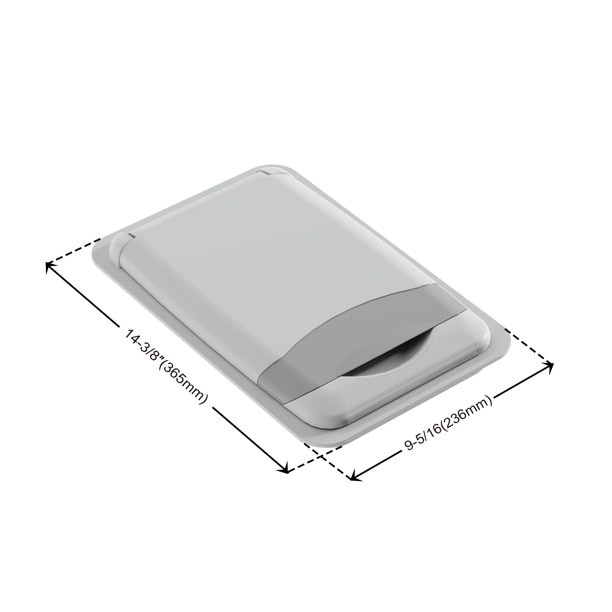 Dowell Gray Plastic Trash Can Lid - Compatible with Dowell 9gl/13gl Wastebasket - Grey Plastic - 4000 04L Series
