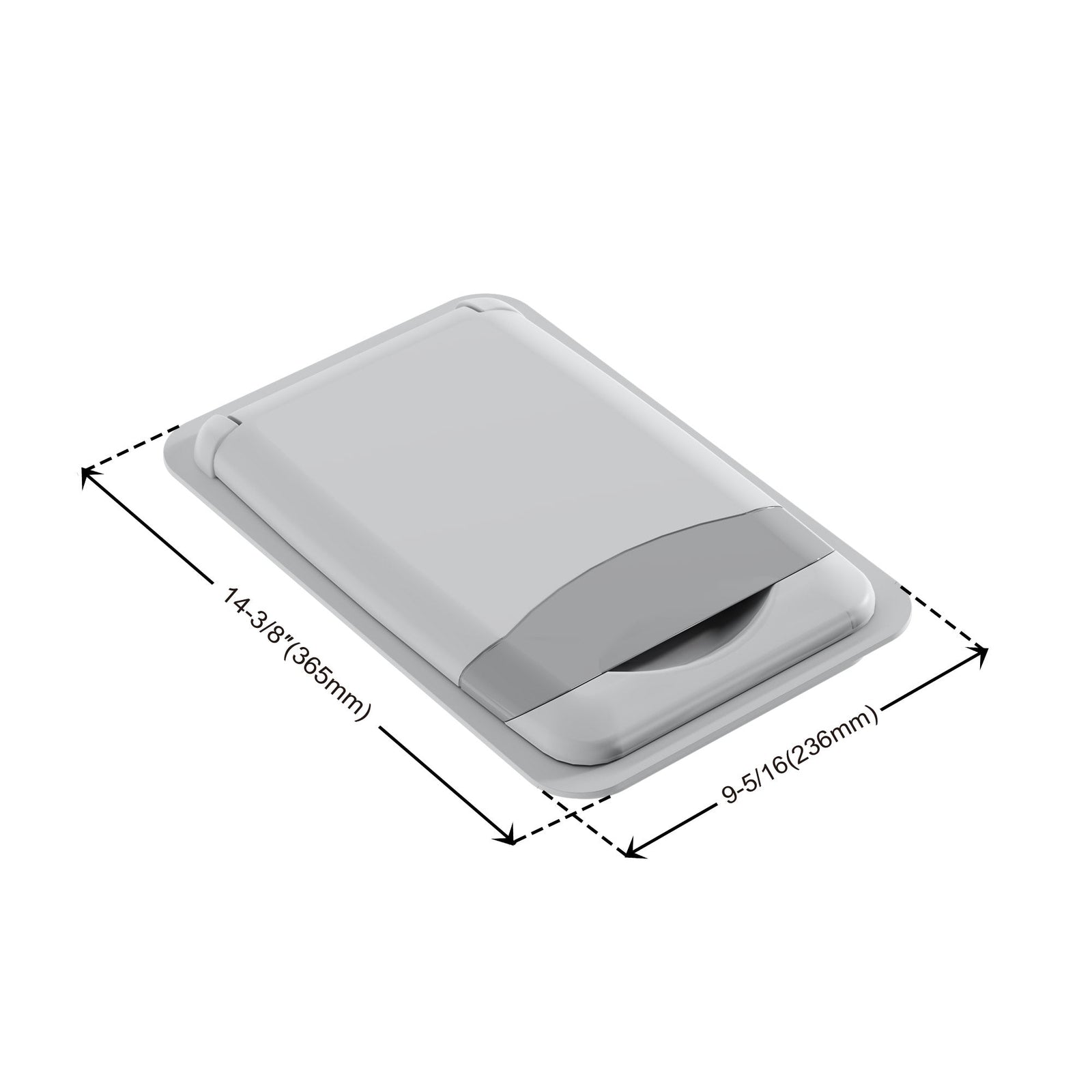 Dowell Gray Plastic Trash Can Lid - Compatible with Dowell 9gl/13gl Wastebasket - Grey Plastic - 4000 04L Series