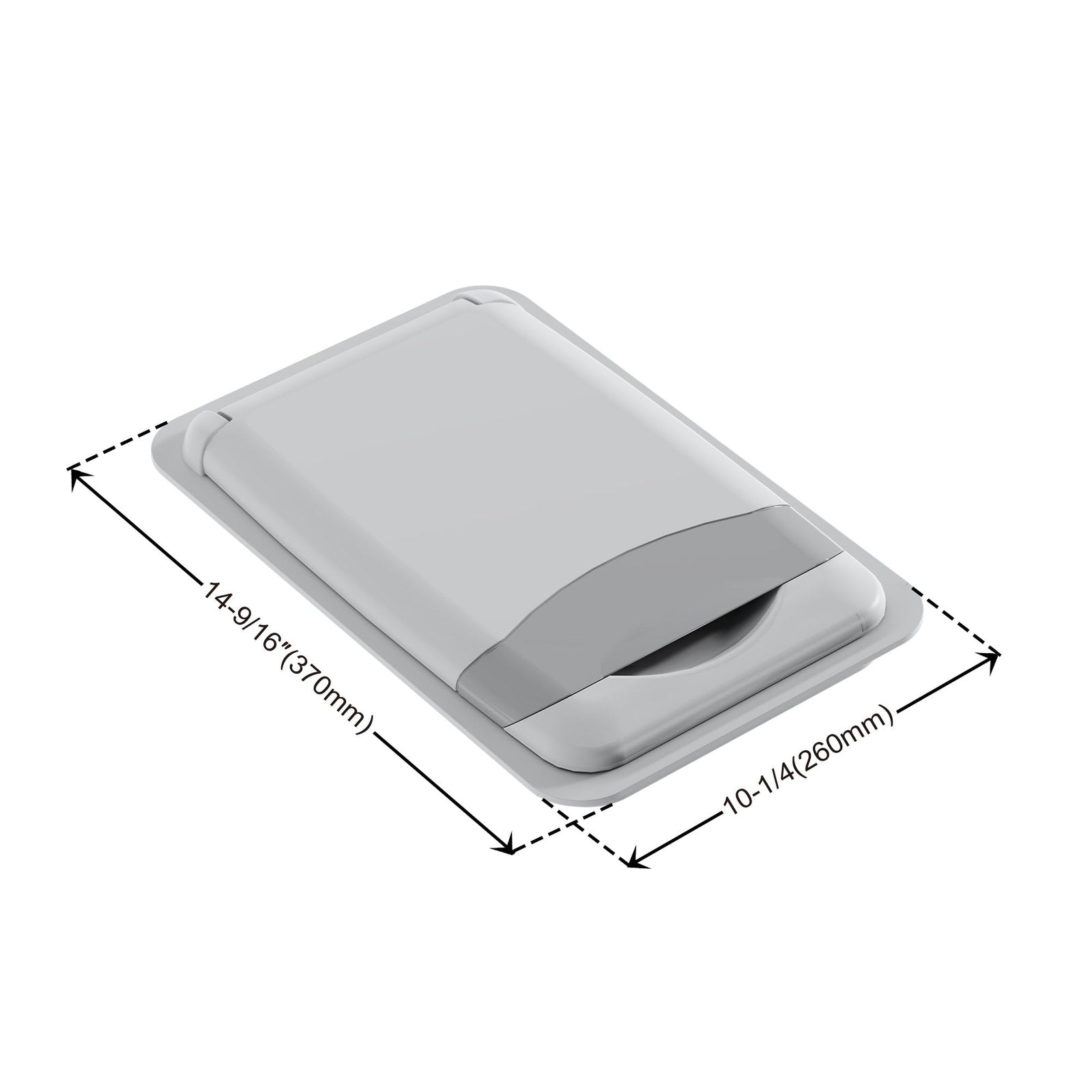 Dowell Gray Plastic Trash Can Lid - Compatible with Dowell 9gl/13gl Wastebasket - Grey Plastic - 4000 04L Series